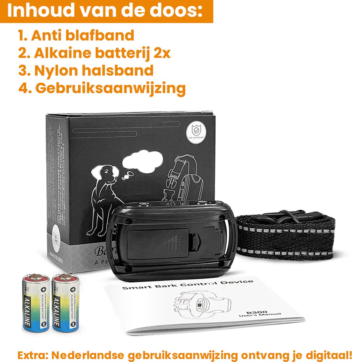 Trainings- en anti-blafhalsband Zolia Teach 'n Learn - Geluid, Trilling