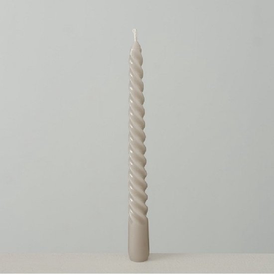Petites bougies torsadées - bougie conique - twisto taupe - 20 cm - 6 pcs |  bol.com
