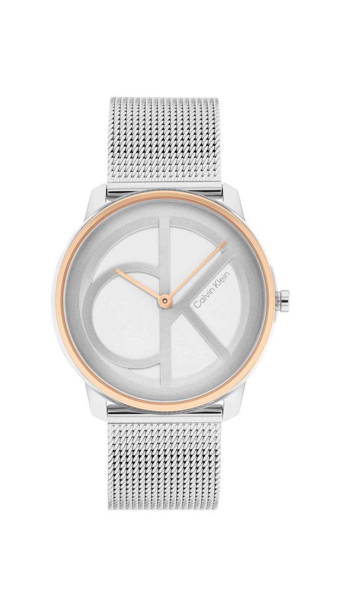 Calvin Klein CK25200033 Dames Horloge - Mineraalglas - Roestvrijstaal - Zilver - Ø 35 mm - Quartz - Druksluiting - 3 ATM (spatwater)