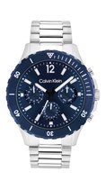Calvin Klein CK25200115 Heren Horloge - Mineraalglas - Roestvrijstaal - Zilver - 44 mm breed - 4.4 cm lang - Quartz - Vouw/Vlindersluiting