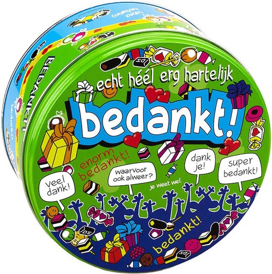 Bedankt cadeau snoeptrommel 14 x 7,5 cm - bewaarblikken / koektrommels - pensioen - verjaardag