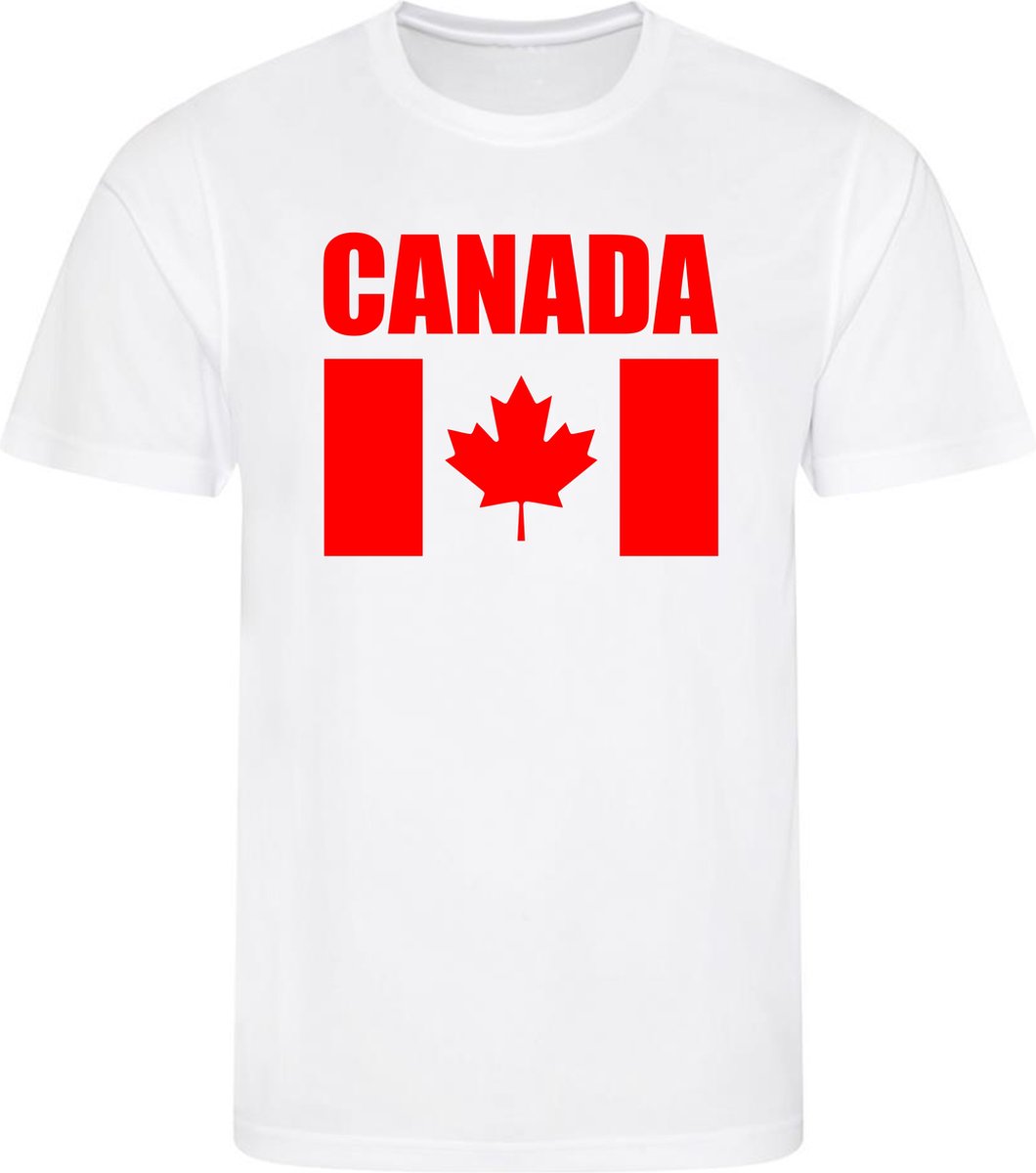 WK - Canada - T-shirt Wit - Voetbalshirt - Maat: S - Wereldkampioenschap voetbal