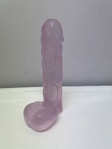 Zeep in penis/piemel vorm kleur transparant lila geur lavendel 14 cm hoog