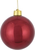1x Grande boule de Noël incassable rouge foncé 20 cm - Boules de Noël rouges de Groot taille