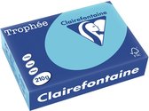 Clairefontaine Trophée Pastel, gekleurd papier, A4, 210 g, 250 vel, helblauw 4 stuks