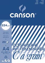 Canson Bloc à dessin C à grain 224 g / m² format 21 x 297 cm (A4)
