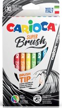 Carioca penseelstift Super Brush, doos van 10 stuks in geassorteerde kleuren 24 stuks