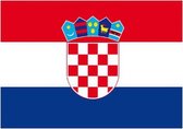 20x Binnen en buiten stickers Kroatie 10 cm - Kroatische vlag stickers - Supporter feestartikelen - Landen decoratie en versieringen