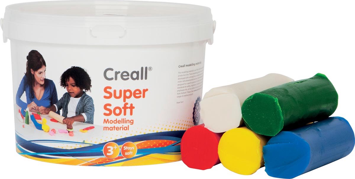 Havo boetseerpasta Supersoft 5 geassorteerde kleuren: rood, groen, geel, wit en blauw 8 stuks