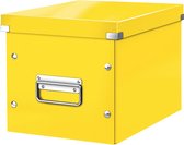 Leitz WOW Click & Store Cube Middelgrote Kartonnen Opbergdoos met Deksel- 26 x 24 x 26 Cm (BxHxD) - Geel