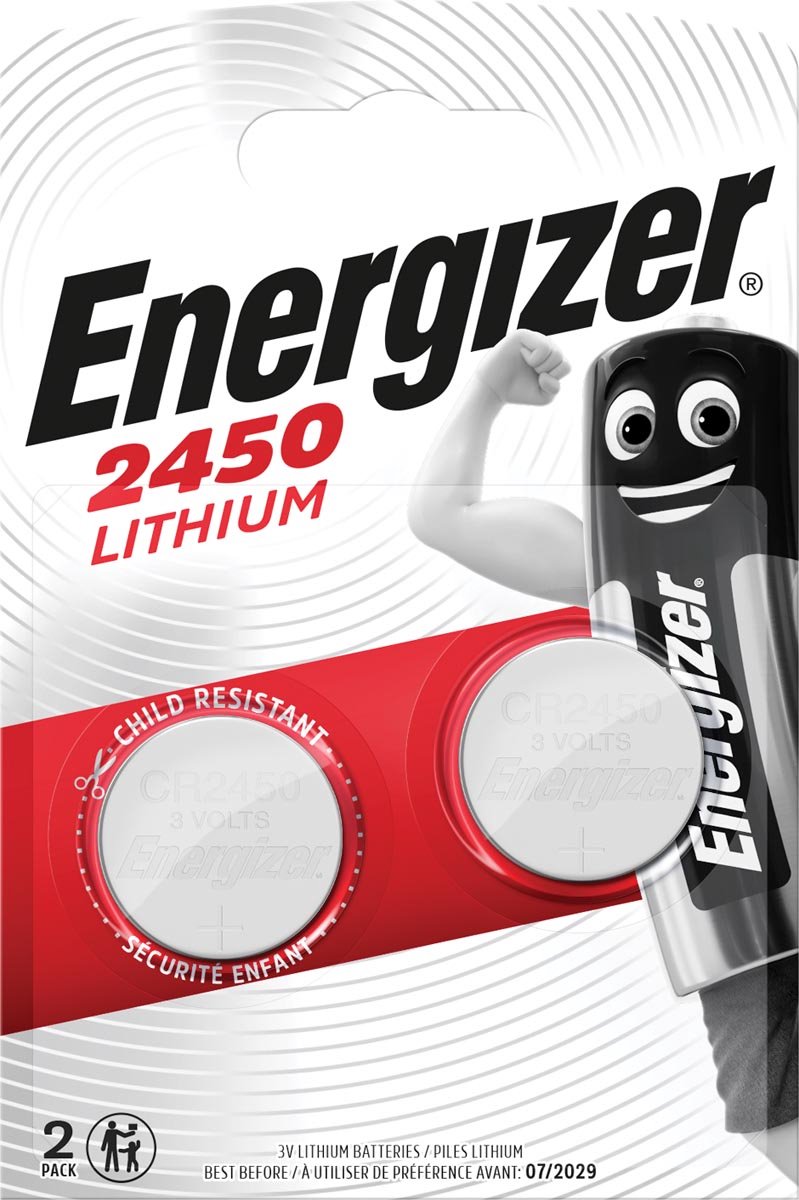 Energizer Lithium Knoopcel Batterij CR2450 3 V 2-Blister