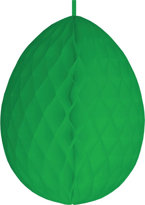 3x décoration à suspendre en nid d'abeille oeufs de Pâques vert en papier 30 cm - Ignifuge - Décorations / décorations thème Pâques / Pâques