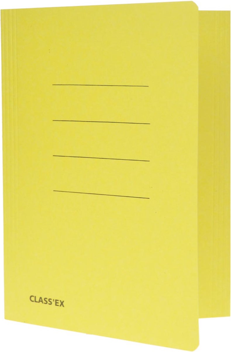 Class'ex dossiermap, 3 kleppen ft 18,2 x 22,5 cm (voor ft schrift), geel 50 stuks