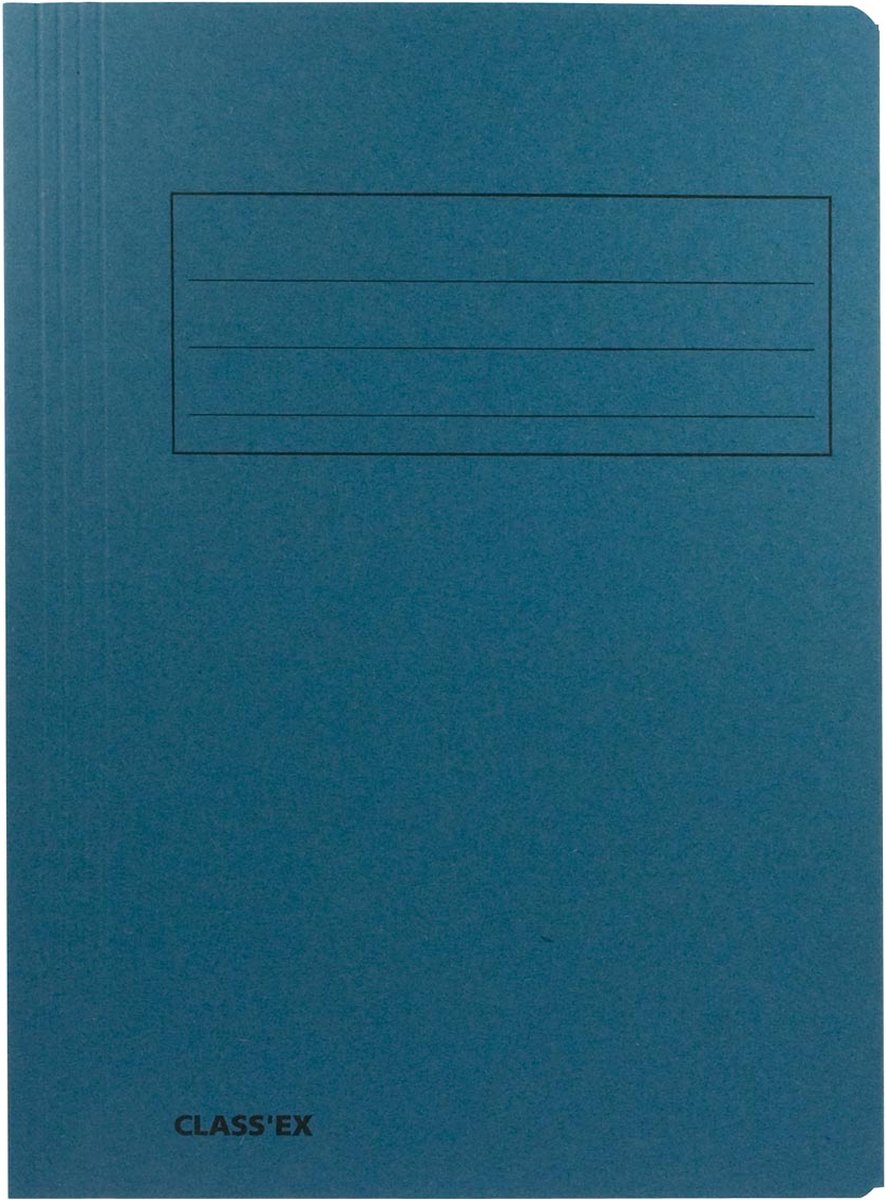 Class'ex dossiermap, 3 kleppen ft 23,7 x 32 cm (voor ft A4), blauw 50 stuks