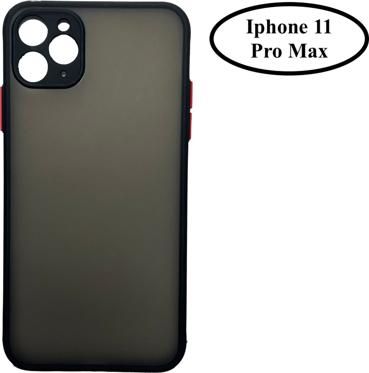 Iphone 11 PRO MAX hoesje – Iphone Cover – Telefoonhoesje – Shock Proof – Telefoon beschermer - zwart met rood