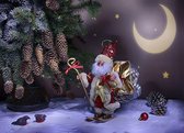 Diamond Painting Pakket - Serie Kerstmis - Kerstman onder de maan - 40x50 cm - Complete Set - Volledige Bedekking - Ronde Steentjes