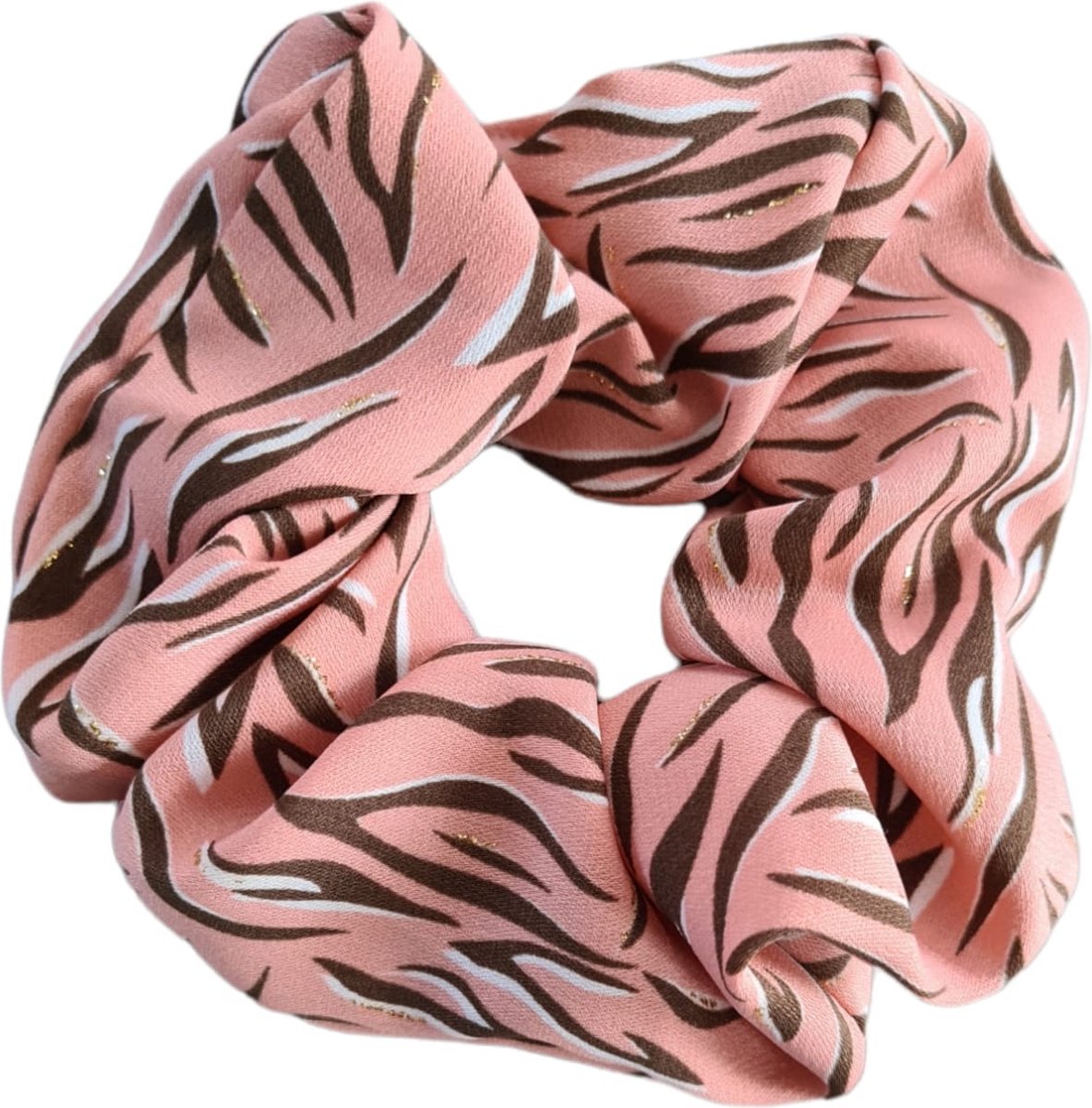 Haar accessoire Scrunchie Roze - Leopard- Meisje haarelastiekjes- Zijde Haarwokkel