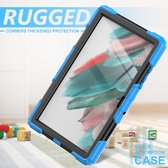 Case2go - Tablet Hoes geschikt voor Samsung Galaxy Tab A8 (2022 & 2021) - 10.5 Inch - Heavy Duty Case met Ingebouwde Screenprotector en Schouderriem - Licht Blauw