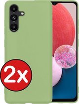 Hoesje Geschikt voor Samsung A13 5G Hoesje Siliconen Case Hoes - Hoes Geschikt voor Samsung Galaxy A13 5G Hoes Cover Case - Groen - 2 PACK