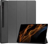 Case2go - Tablet Hoes geschikt voor Samsung Galaxy Tab S8 Ultra (2022) - Auto Wake Functie - Tri-Fold Book Case - Grijs