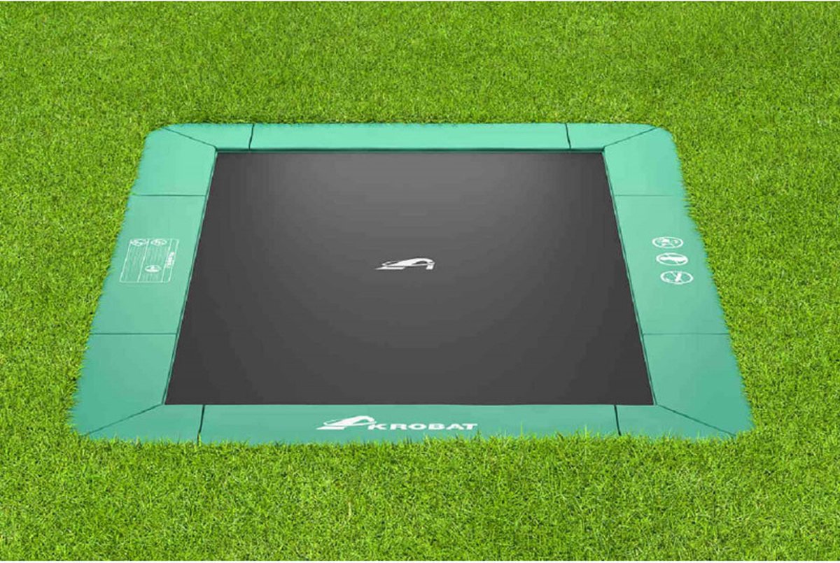Akrobat Trampoline Orbit Flat To The Ground - 335 x 244 cm - Groen