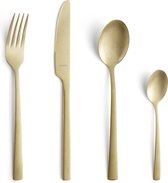 Set De 24 Couverts En Acier Inoxydable Bergner – Finition Champagne Brillant – Épaisseur 2,5 Mm – Lavable Lave-Vaisselle