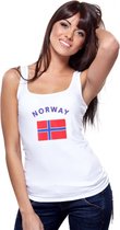 Witte dames tanktop met vlag van Noorwegen S