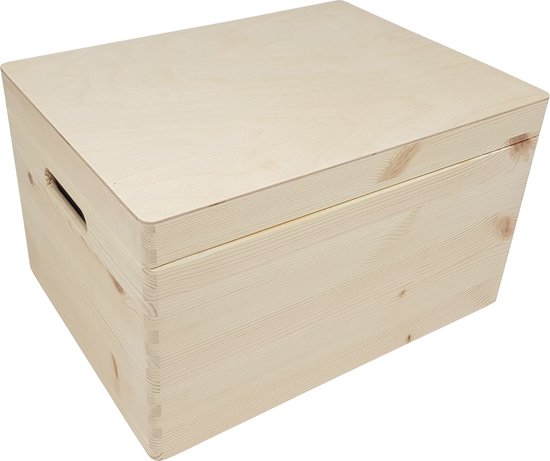XXL Grande boîte en bois coffre en bois avec couvercle