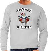 Grote maten foute Kerstsweater / Kerst trui Santas angels Northpole grijs voor heren - Kerstkleding / Christmas outfit XXXXL