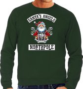 Grote maten foute Kerstsweater / Kerst trui Santas angels Northpole groen voor heren - Kerstkleding / Christmas outfit XXXL