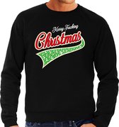 Grote maten foute Kersttrui / sweater - Merry fucking christmas - zwart voor heren - kerstkleding / kerst outfit XXXXL