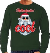 Grote maten foute Kersttrui / sweater - Stoere kerstman - motherfucking cool - groen voor heren - kerstkleding / kerst outfit XXXXL