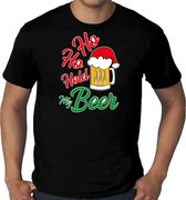 Grote maten Ho ho hold my beer fout Kerstshirt / Kerst t-shirt zwart voor heren - Kerstkleding / Christmas outfit XXXL