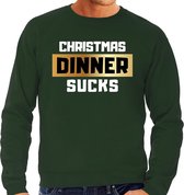 Foute Kersttrui / sweater - Christmas dinner sucks - kerstdiner - groen voor heren - kerstkleding / kerst outfit S