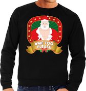 Foute kersttrui / sweater - zwart - Kerstman Hashtag Metoo discussie heren M