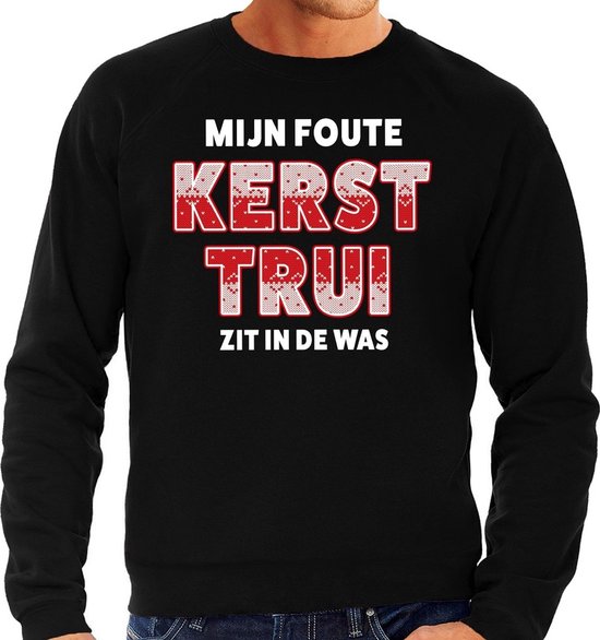 Foute Kersttrui / sweater - Mijn Kerst trui zit in de was- zwart voor heren - kerstkleding / kerst outfit L