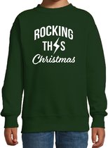 Rocking this Christmas foute Kersttrui - groen - kinderen - Kerstsweaters / Kerst outfit 170/176