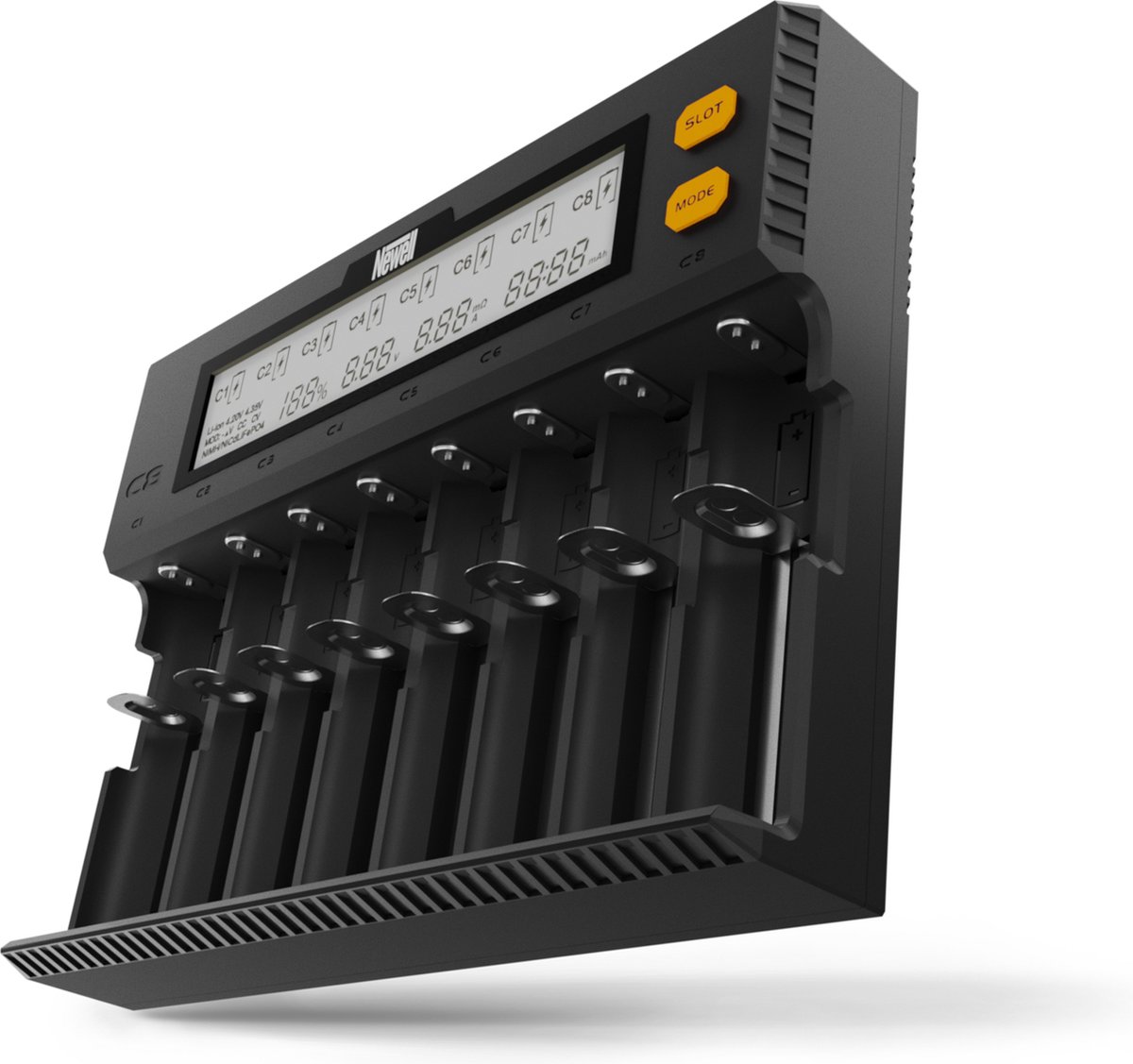 NEWELL C8 Smart Charger Display Batterijoplader – accu batterij oplader - universeel lader – AA / AAA / 18650 / C / D / 1.2-4.2 V