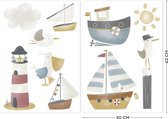 Little Dutch | Luxe Muurstickers - Sailors Bay - 2x 42x30cm