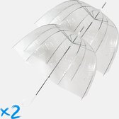 2x Transparante koepelparaplu 75 cm - doorzichtige paraplu - trouwparaplu - bruidsparaplu - stijlvol - plastic - automatisch - trouwen - bruiloft - trendy - fashionable