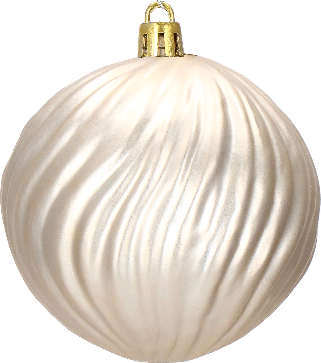 Springos Kerstballen | Kerstversiering | Onbreekbaar | 30 Stuks | 8 cm | Beige/Goud Tinten – foto 3
