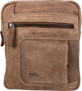 Unisex Schoudertas Crossbody Tas - Soepel Rundleer - Verstelbare Schouderriem - Taupe