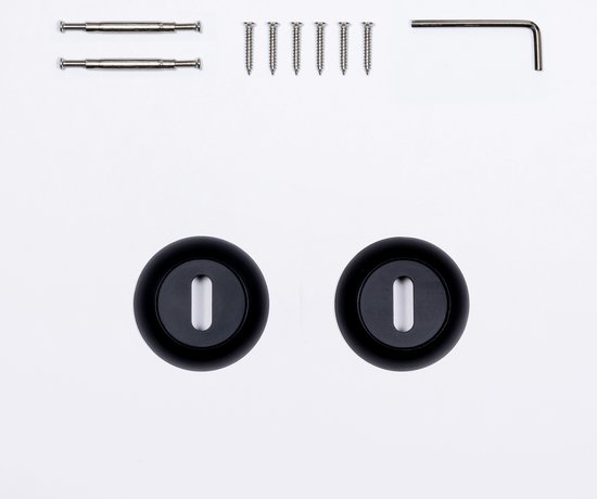 ELIOT SIGAAR Deurklink op rozet - set incl. baardsleutel rozetten - sigaar model - mat zwart