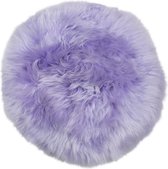 Stoelkussen schapenvacht rond lila paars- zitkussen vacht - stoelpad schapenvacht