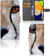 Bookcase Geschikt voor Samsung Galaxy A03 Hoesje Cheetah