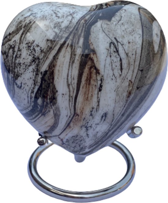 Mini urn hart White Copper Ocean  - urn voor as - AHA 14503
