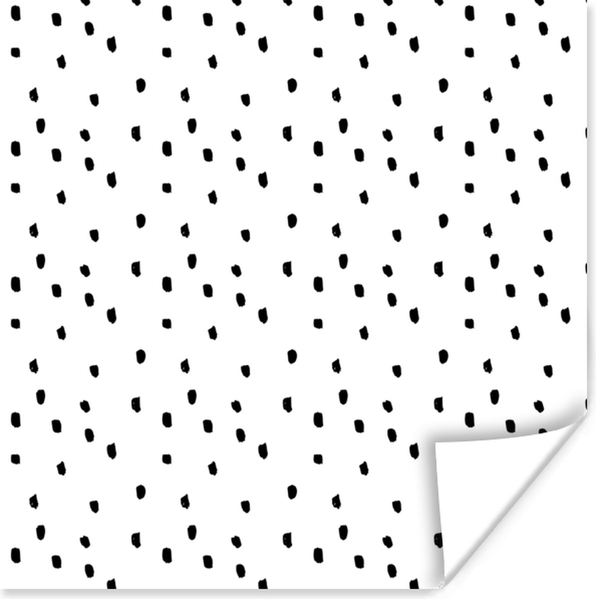 Poster Zwart - Stippen - Design - Wit - 30x30 cm