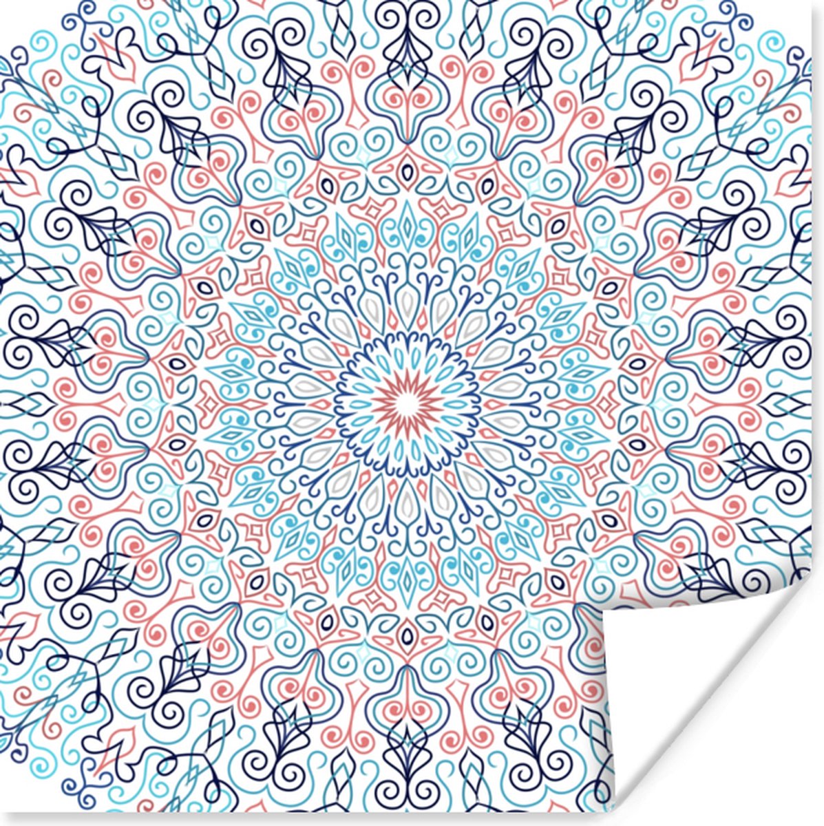 Poster Abstract - Mandala - Hippie - Boho - 30x30 cm