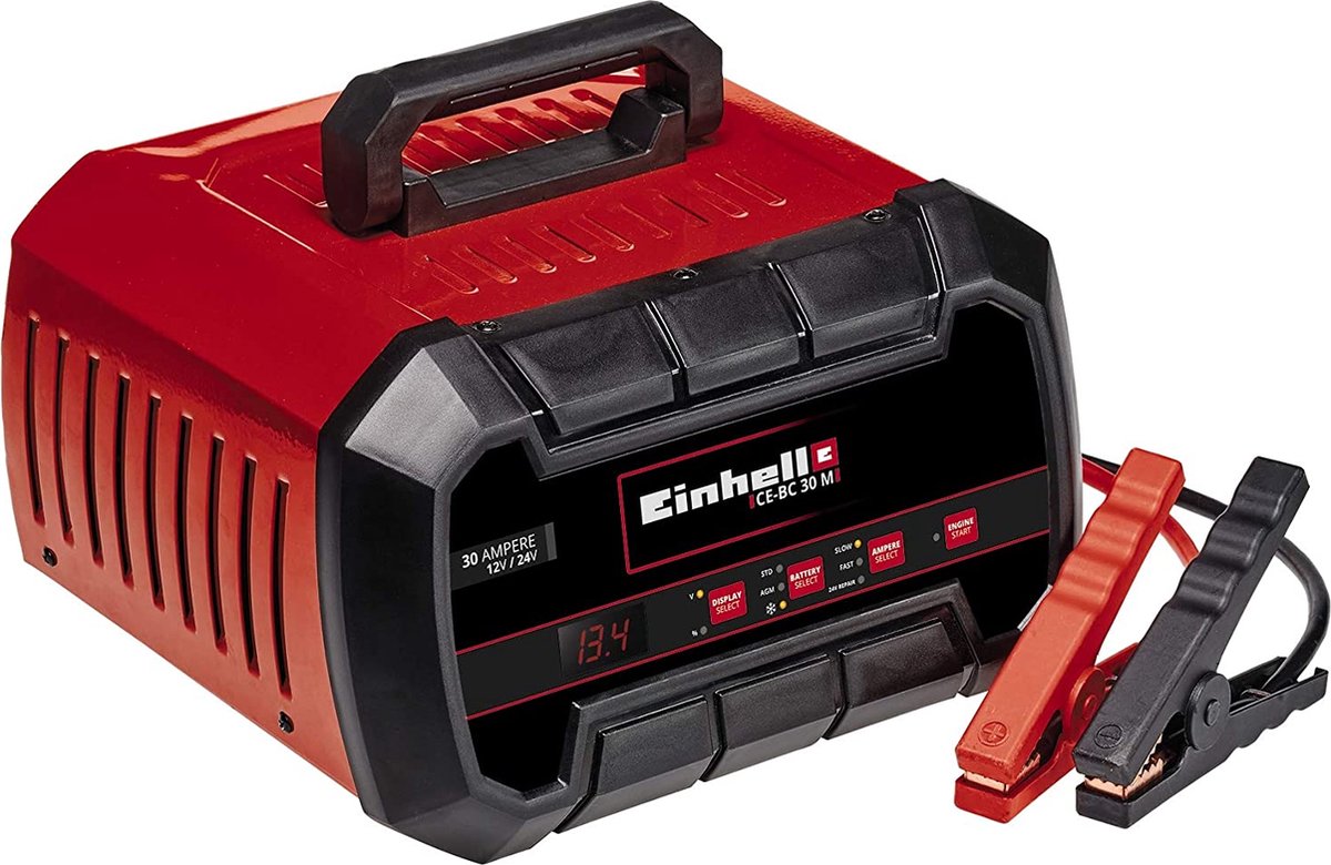 Intelligente Acculader - Microprocessor Lader - Voertuig Onderhoud - Automatische Modus Selectie - 12V 24V Compatibel - Rood Zwart