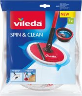 8x Vileda Spin & Clean - Remplacement Wit et Rouge